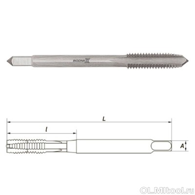 Метчик маш/руч прямой M27X3.0 DIN376 (HSS-Co) 1605270300