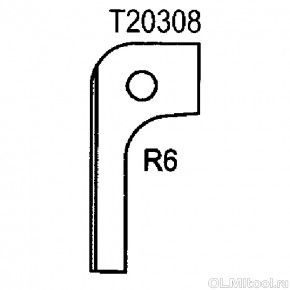 Нож радиусный R6 (T20308) ROTIS 744.T20308